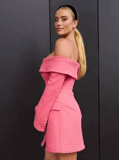 Rebecca Vallance Montana Off the Shoulder Mini Dress Pink Size 10 photo 3