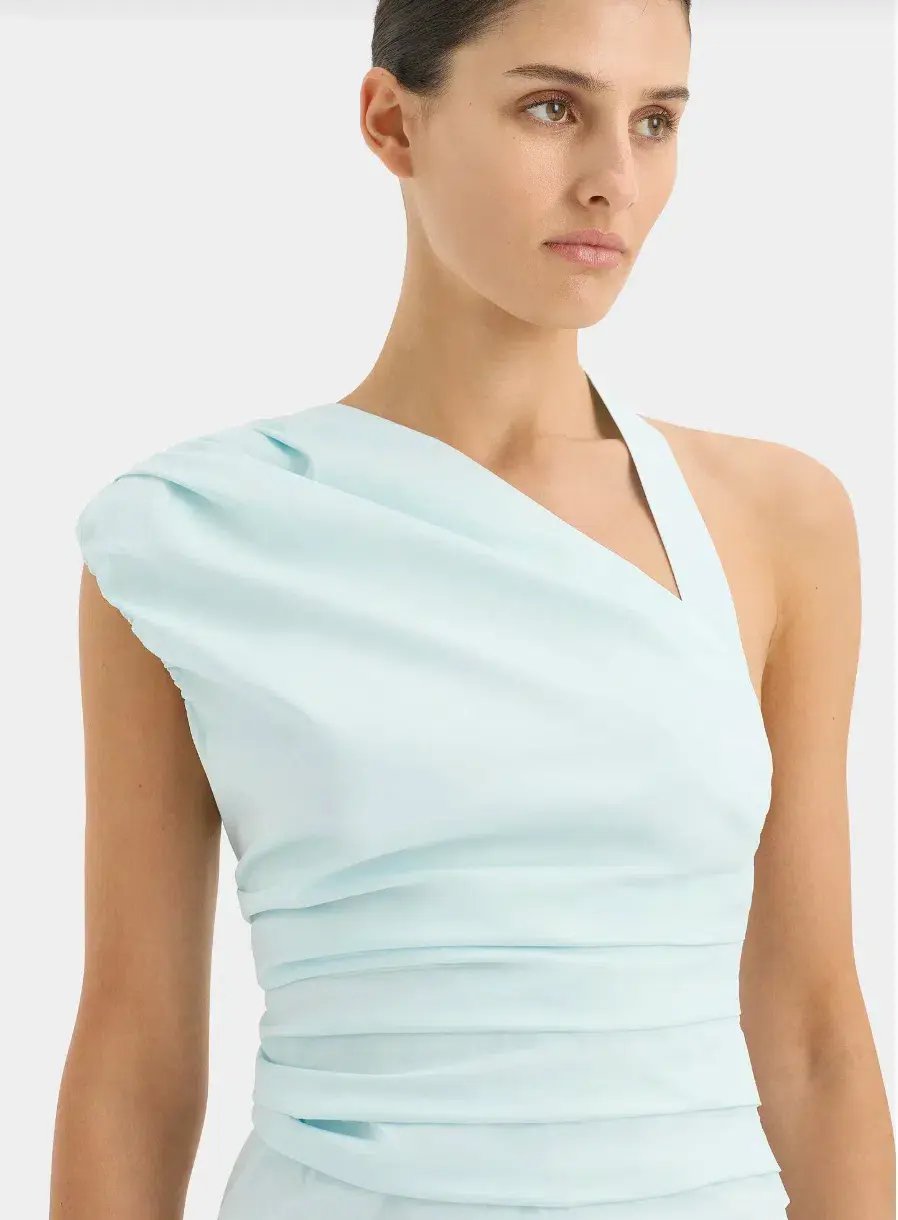 Sir the Label The Azul Gathered Mini Dress in Ice Blue Size 1 / AU 8 photo 2