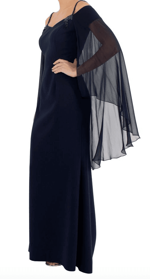 Anthea Crawford Downtown Abbey Navy Shawl Gown size 14 photo 2