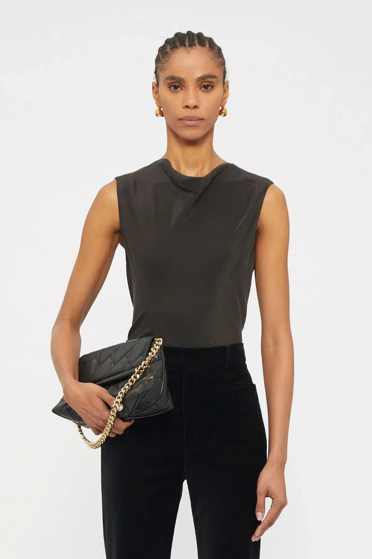Ginger & Smart Beloved Cowl Neck Top Black Size 10 photo 2