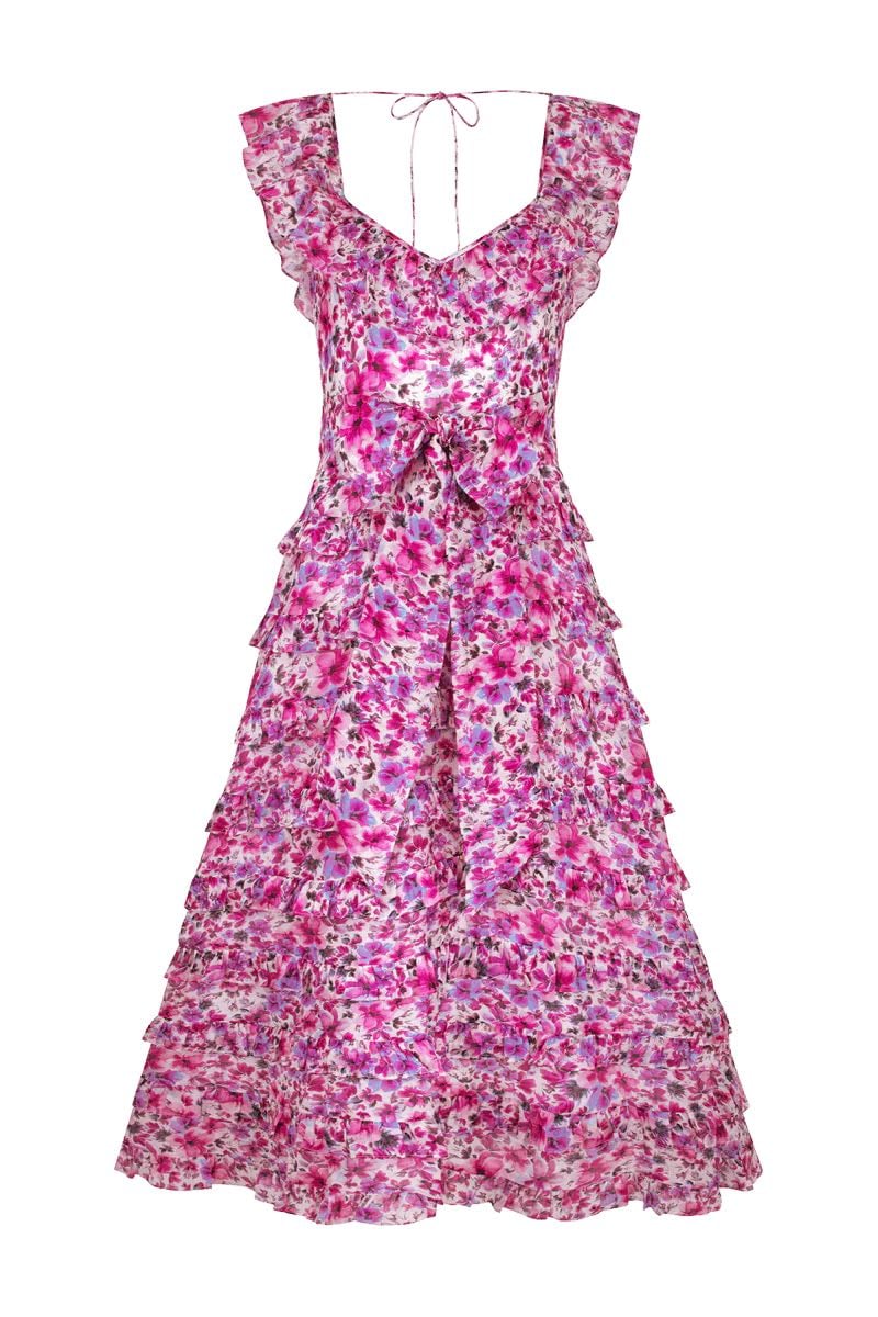 TALULAH PETULA MIDI DRESS - PINK PRINT photo 6
