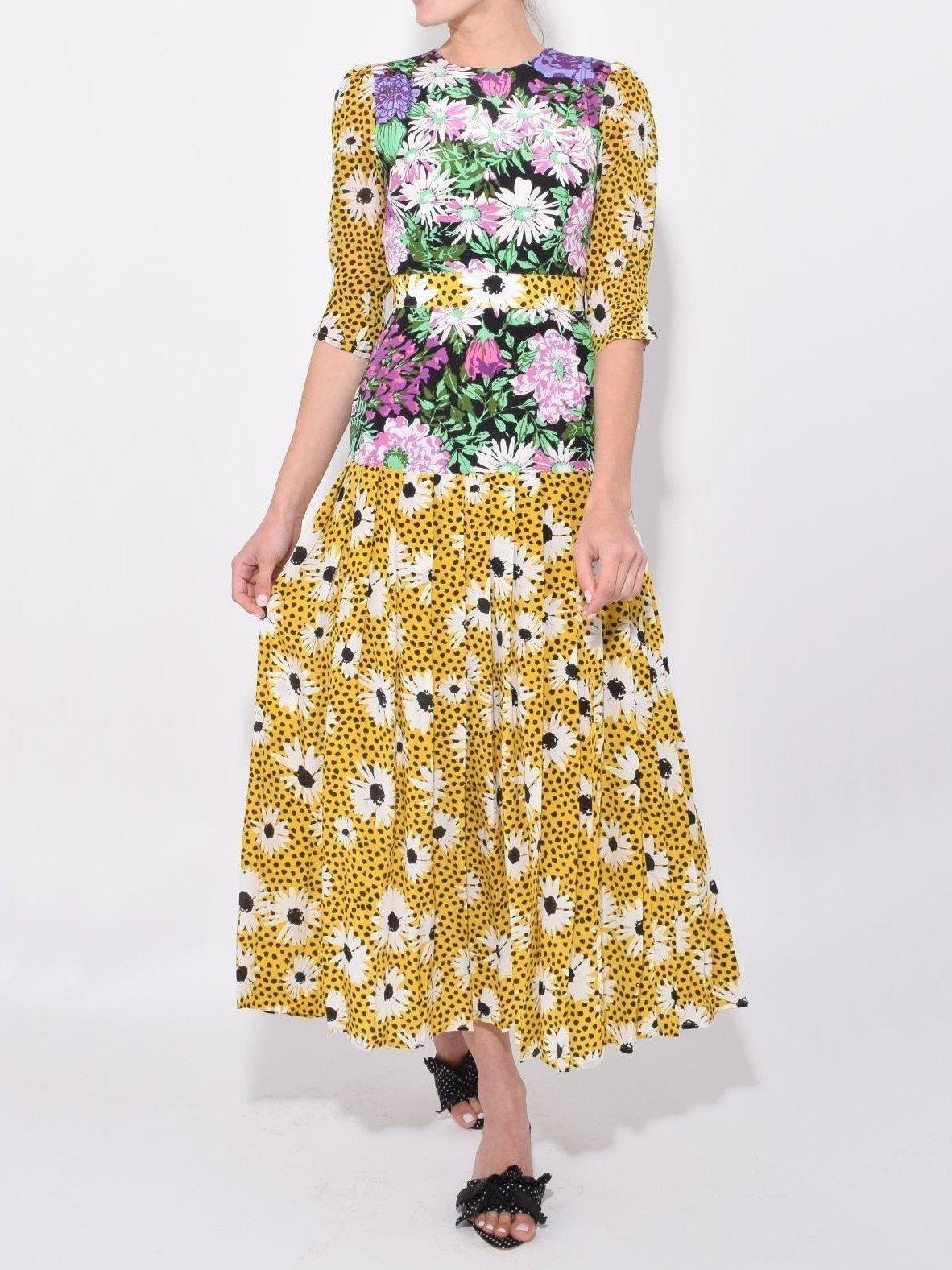 Rixo London Leopard Daisy Retro Dress Print Size 6 photo 2