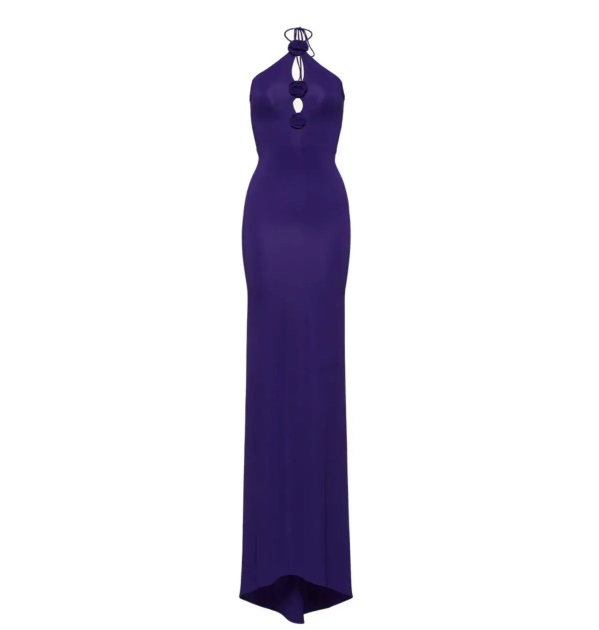 Magda Butrym Rosette Halter Jersey Maxi Dress Violet Size 34 / AU 6 photo 4