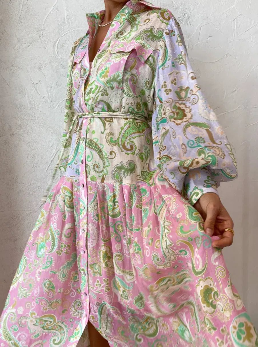 Alemais - Marta Patchwork Shirt Dress Print - Size 12 photo 5
