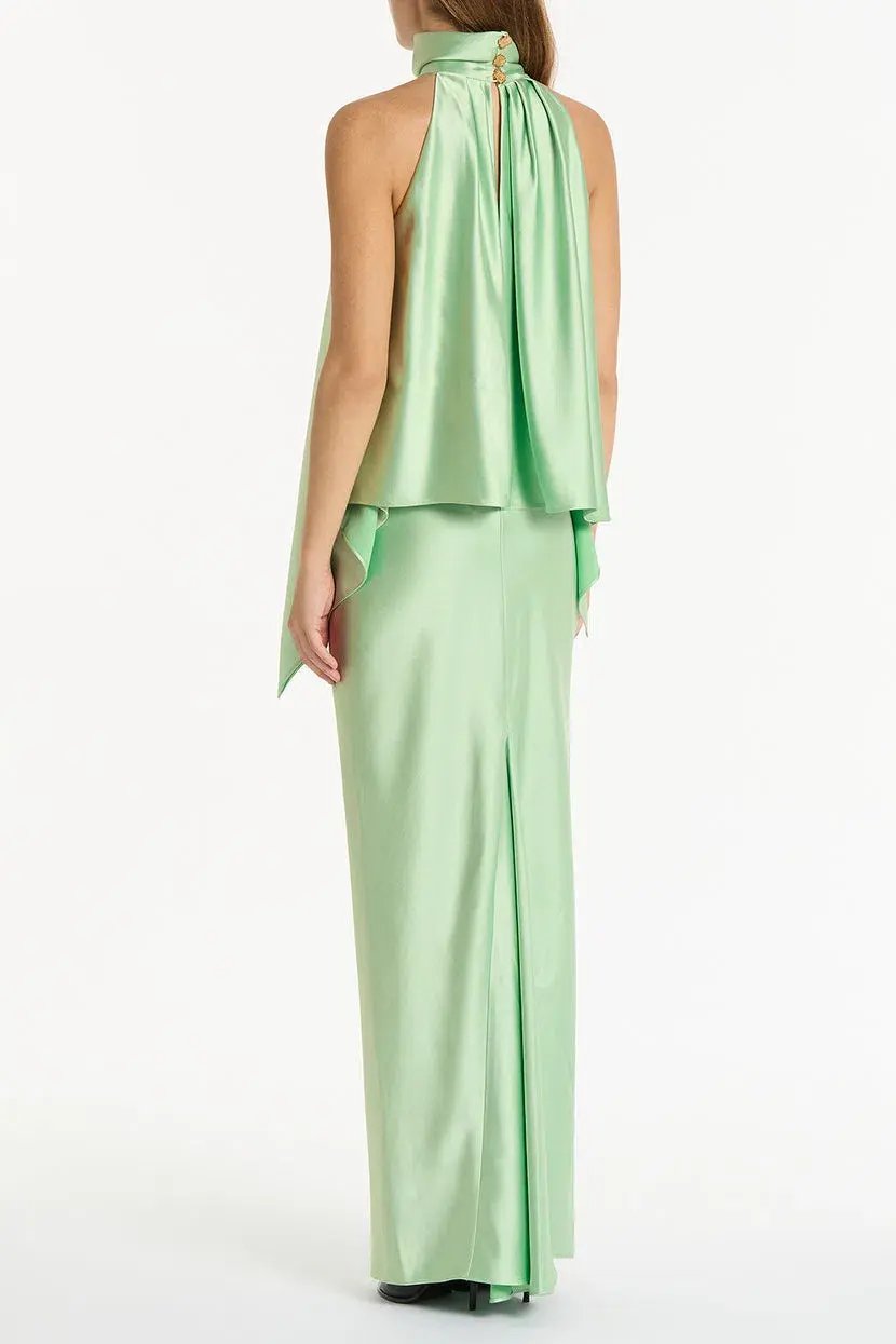 Carla Zampatti Peridot Halter Top and Satin Bias Skirt Set Green Size 6 photo 2