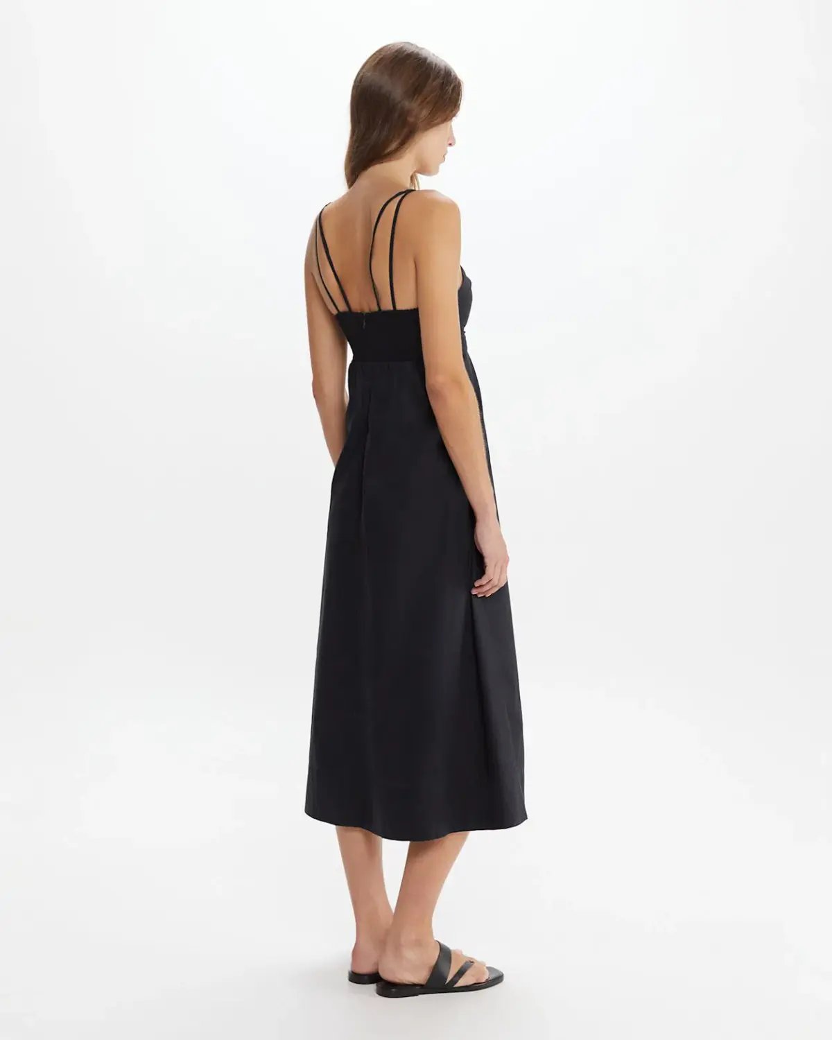 Jag Organic Cotton V Strappy Dress Black Size XL / AU 14 photo 3