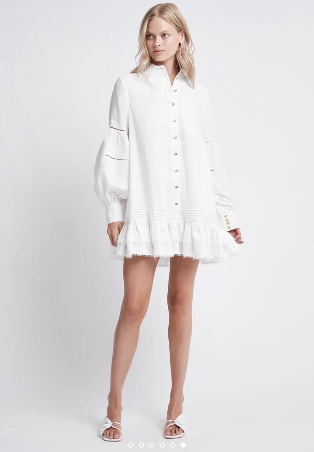 Aje Litus Shirt Dress White Size 14 photo 4