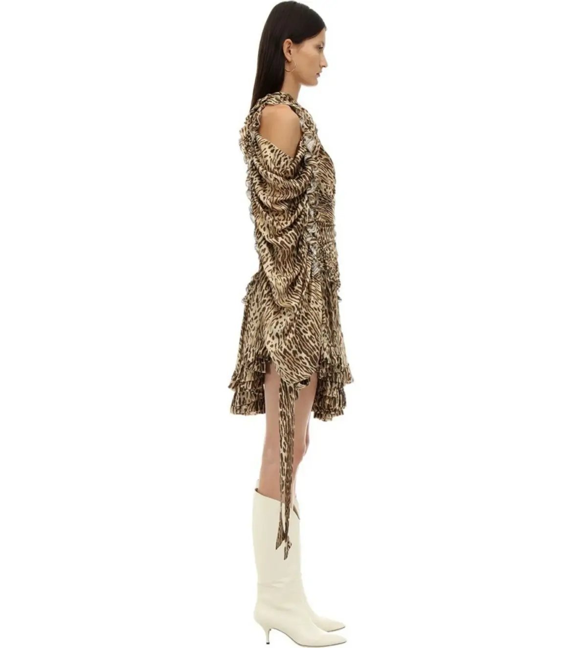 Zimmermann Espionage Drawn Mini Dress Leopard Print Size 0 / AU 8 photo 3