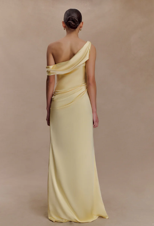 Meshki Dalia Off Shoulder Maxi Satin Dress photo 4