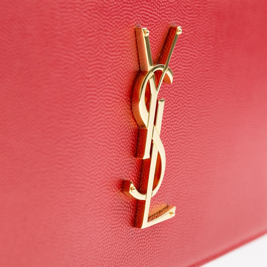 Saint Laurent Red Classic Kate Monogram Clutch photo 3