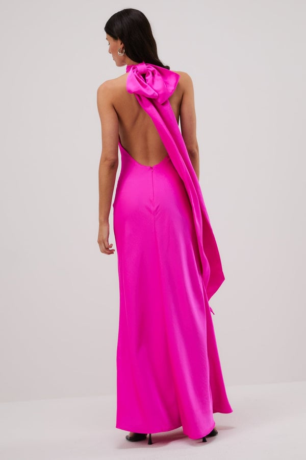 Evianna Satin Gown in Pink photo 8