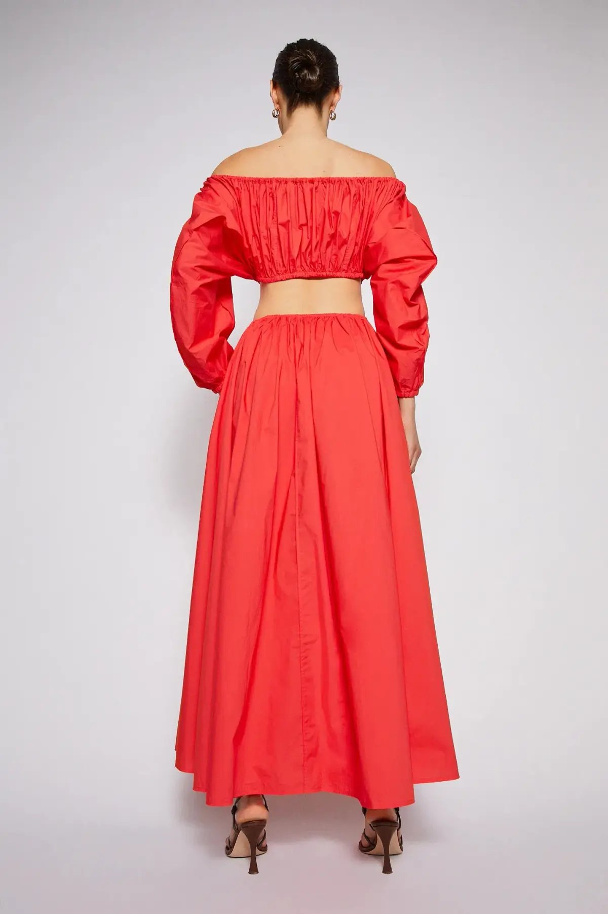 Scanlan Theodore Parachute Cotton Gather Dress Red Size AU 10 photo 3
