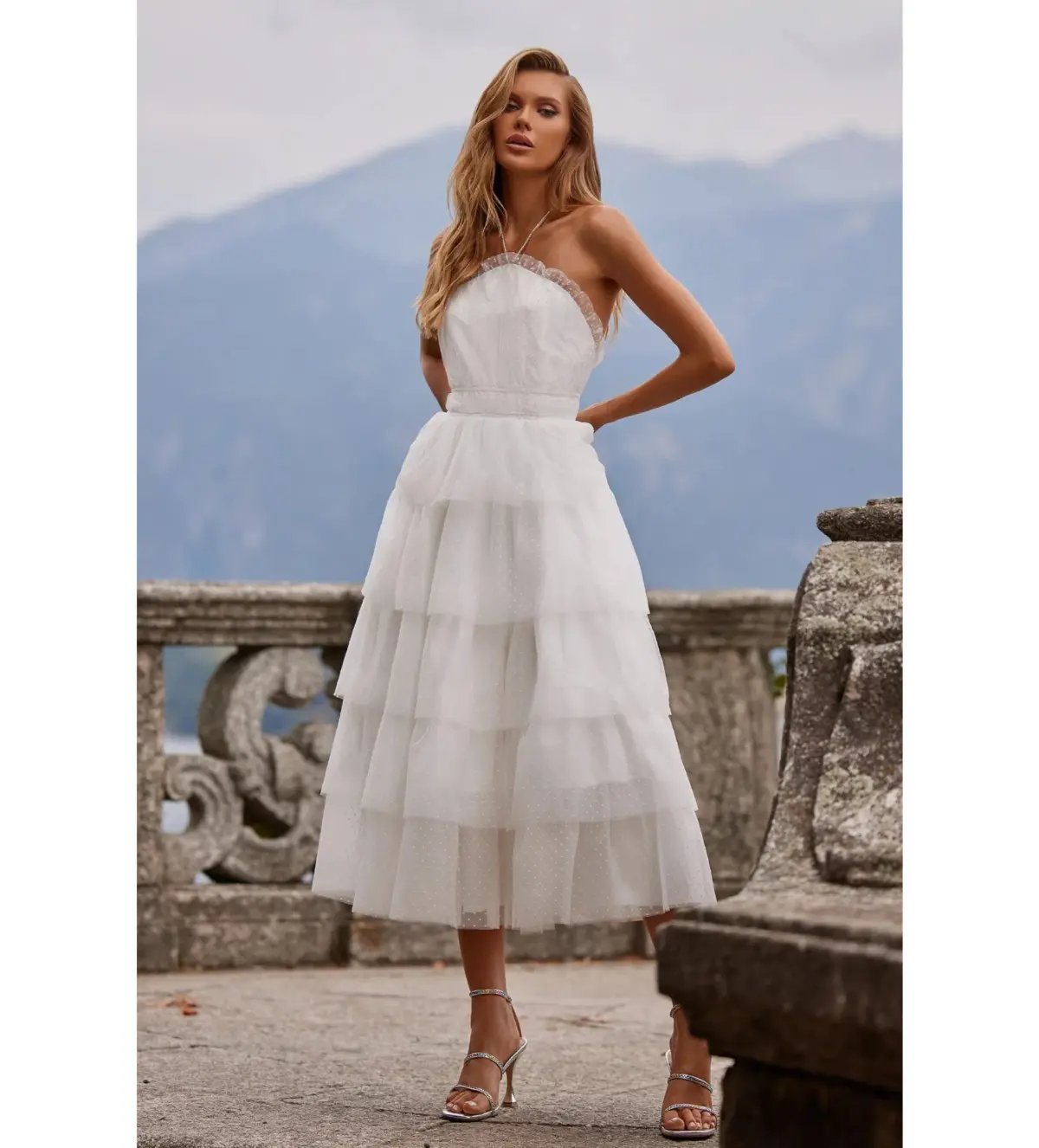 Alamour Barbara Midi Dress White Size L AU 12 photo 4