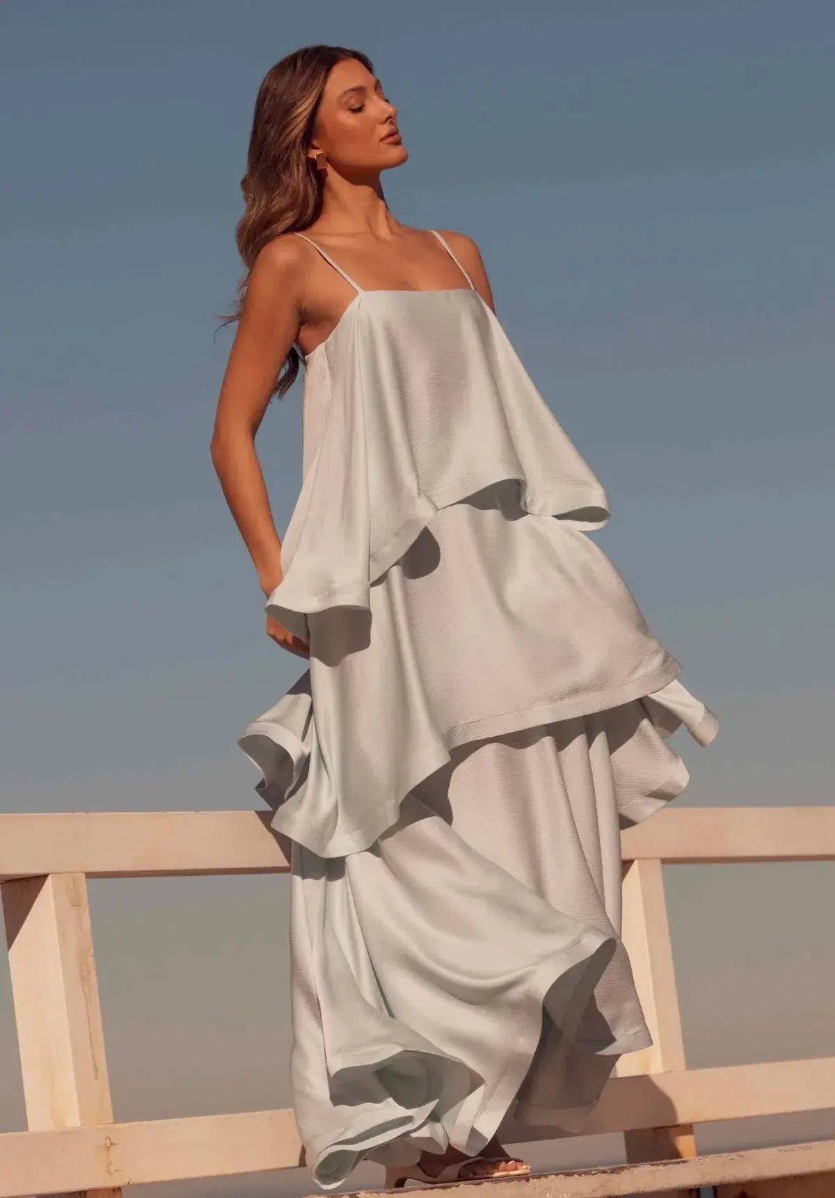Elliatt Tilly Tiered Maxi Dress Blue Size S / AU 8 photo 4