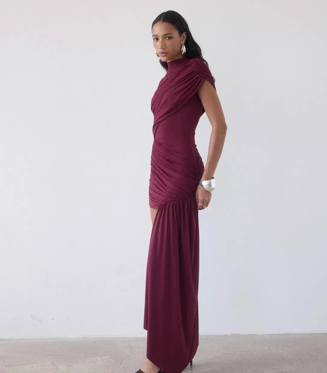 De La Vali Ravenna Mini Dress in Earth Spandex Jersey Red Size AU 10 photo 2