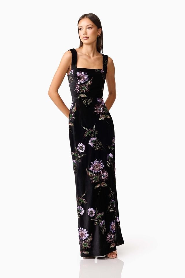 Elliatt Clio Gown - Black Multi photo 3