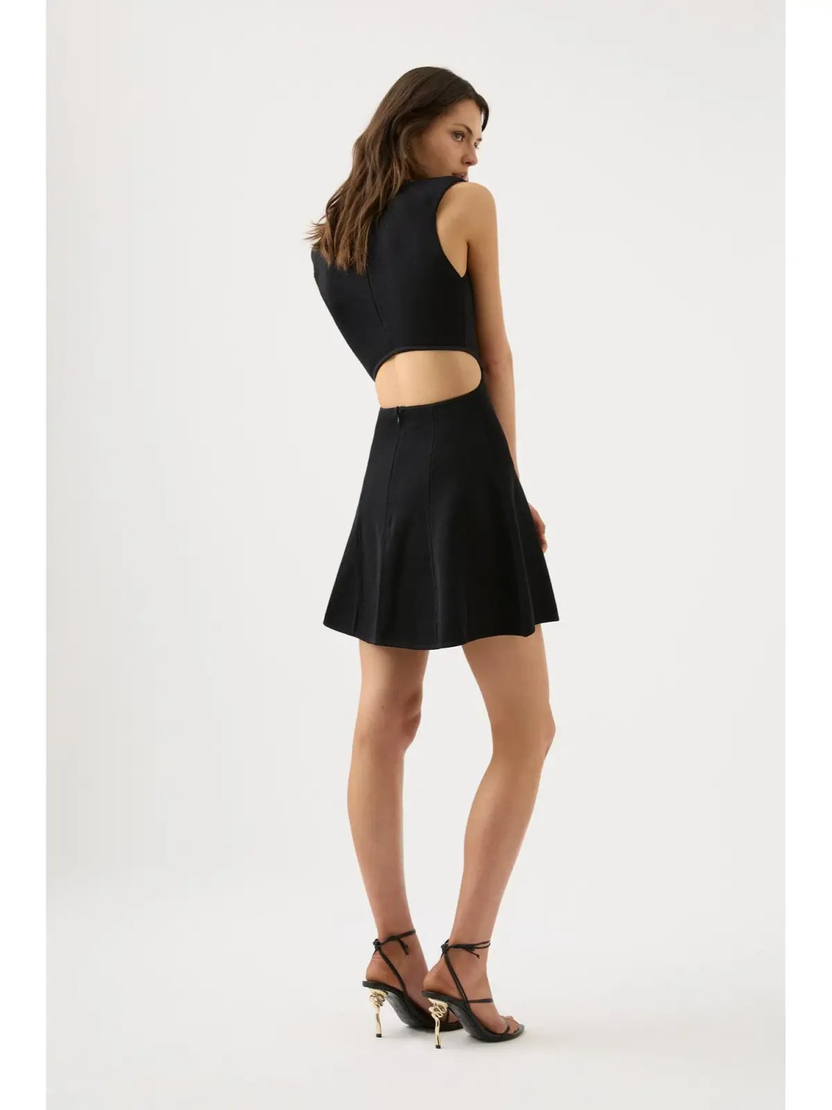 Aje Lena Knit Cut-out Dress in Black Size AU 14 photo 4