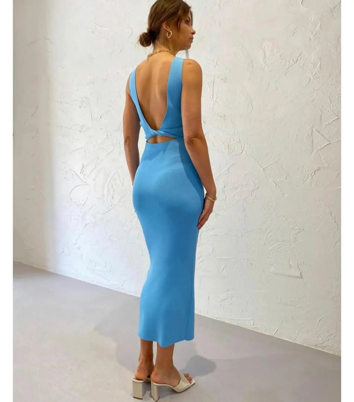 Bec & Bridge Sorbet Summer Midi Dress in Azure Blue Size AU 8 photo 2
