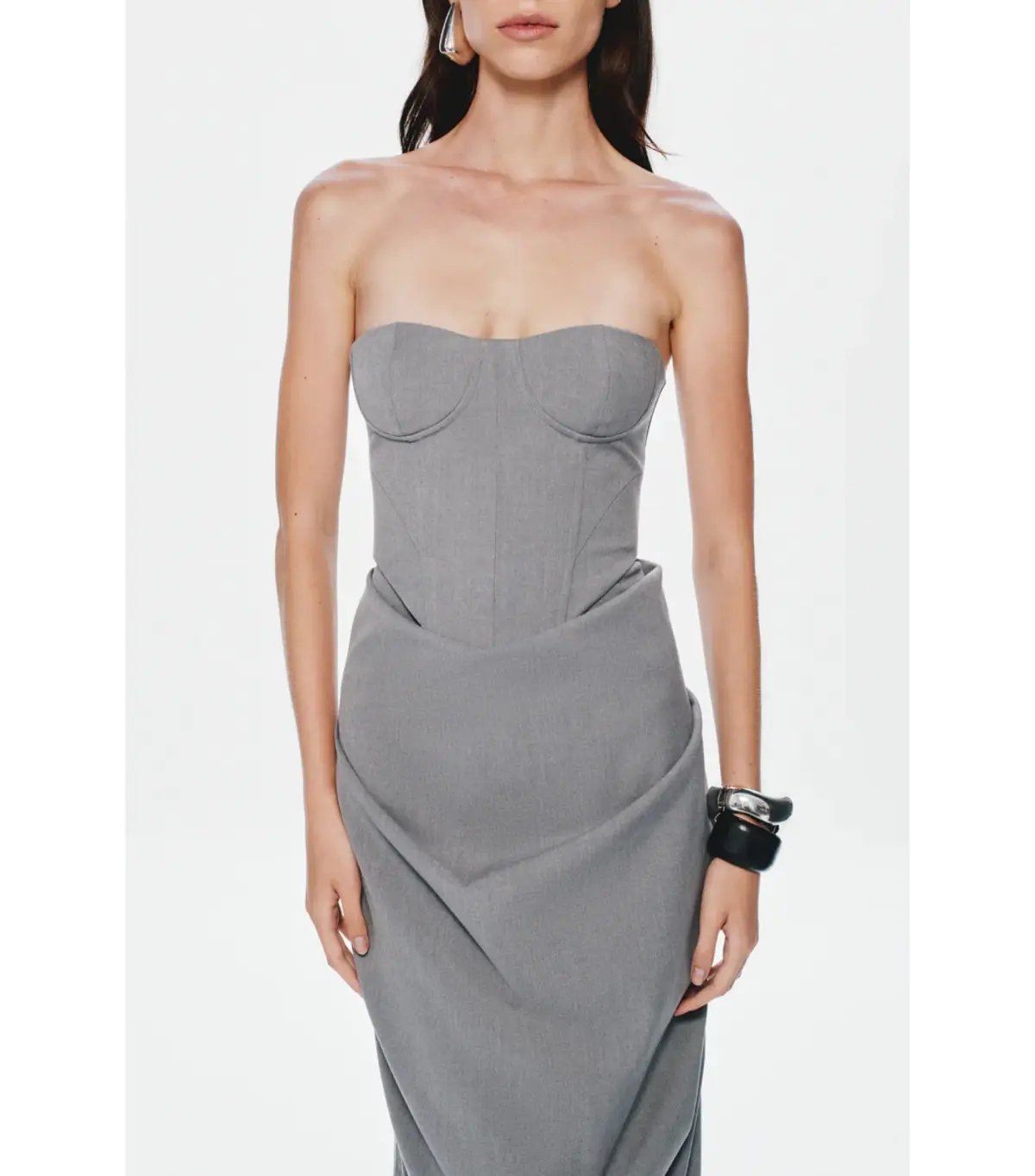 MISHA The Henri Suiting Top and Maxi Skirt Grey Size 6/XS photo 2