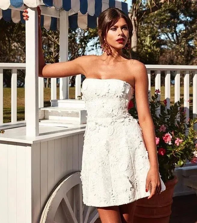 Kookai Fleur Mini Dress White Size 12 photo 2