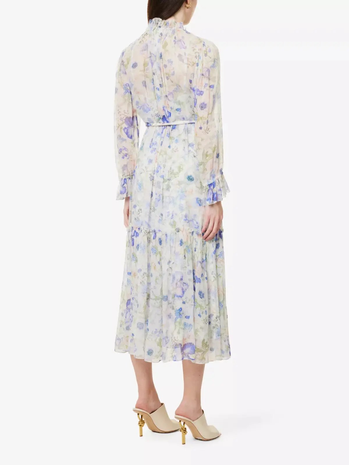 Zimmermann Natura Tubular Midi Dress Blue Garden Floral Size 4 / AU 16 photo 2