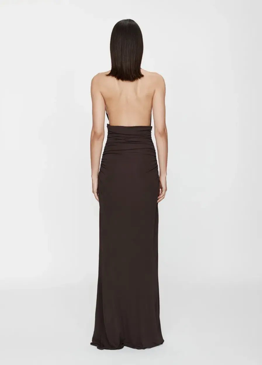 Christopher Esber Draped Cummerbund Jersey Dress Brown Size 10 photo 2