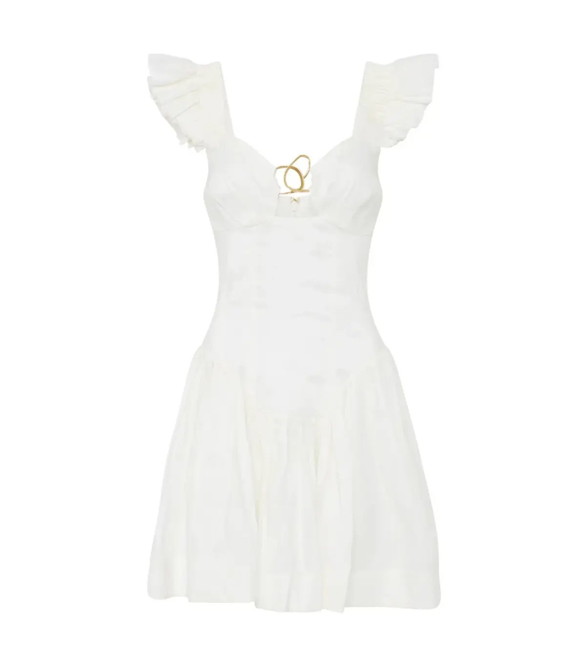 Aje Simone Frill Mini Dress Ivory Size S / AU 8 photo 5