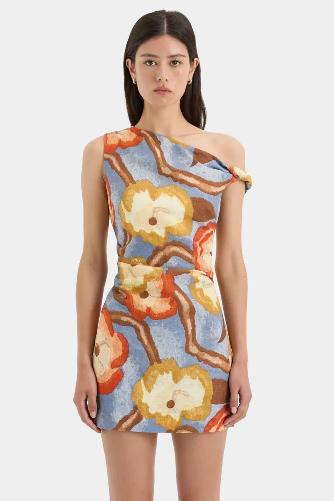 Sir The Label Avery Twist Mini Dress Camellia Floral Print Size 1 / AU 8 photo 2