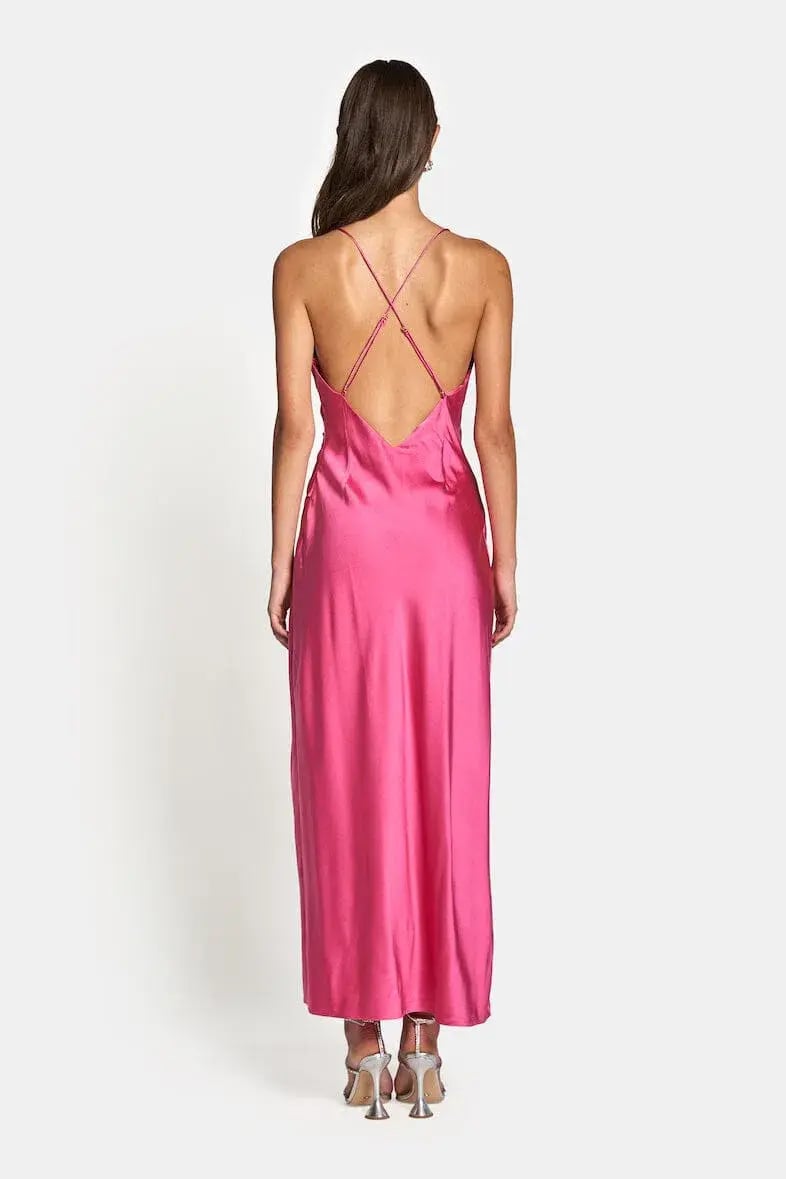 Sofia the Label Elle Silk Midi Dress Pink Size 8 photo 2