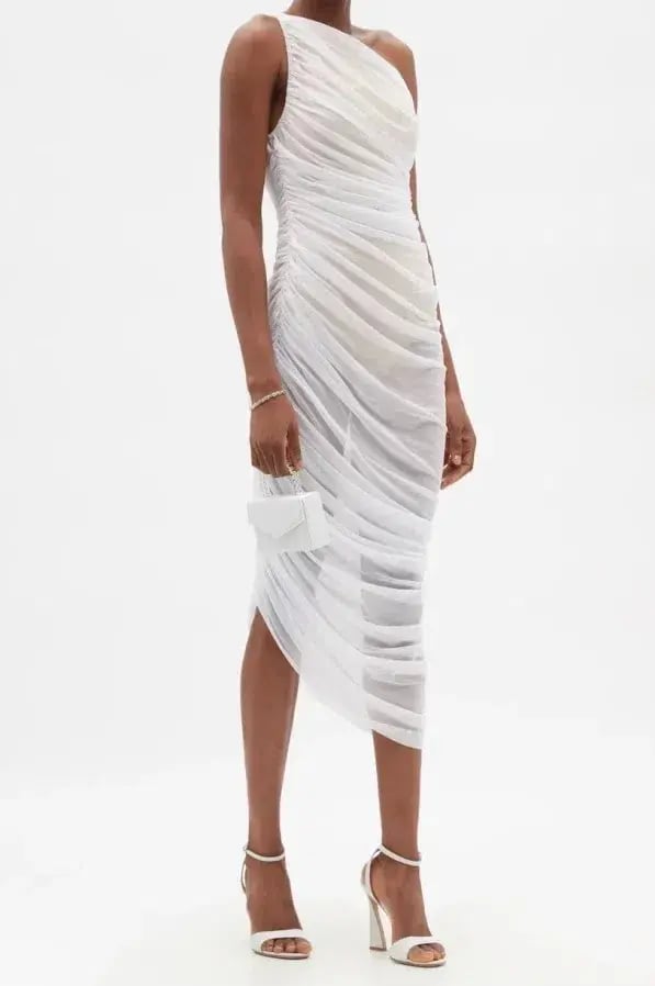 Norma Kamali Diana Gown White Size 8 photo 5