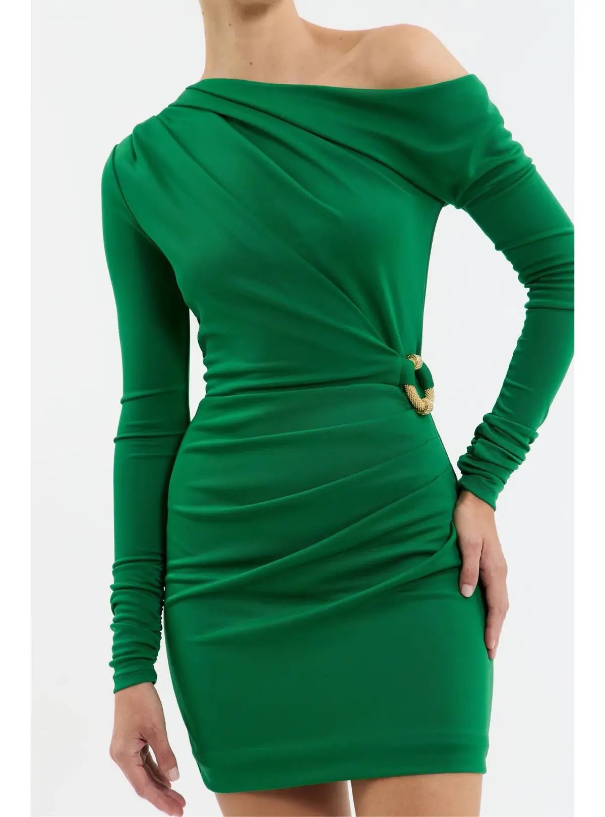 Rebecca Vallance Erin Long Sleeve Mini Dress in Emerald Size 10 photo 2