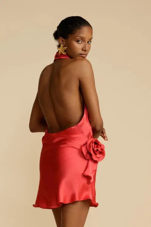 Arcina Ori Rosa Dress Halter Mini Punch Red Size S / AU 8 photo 5