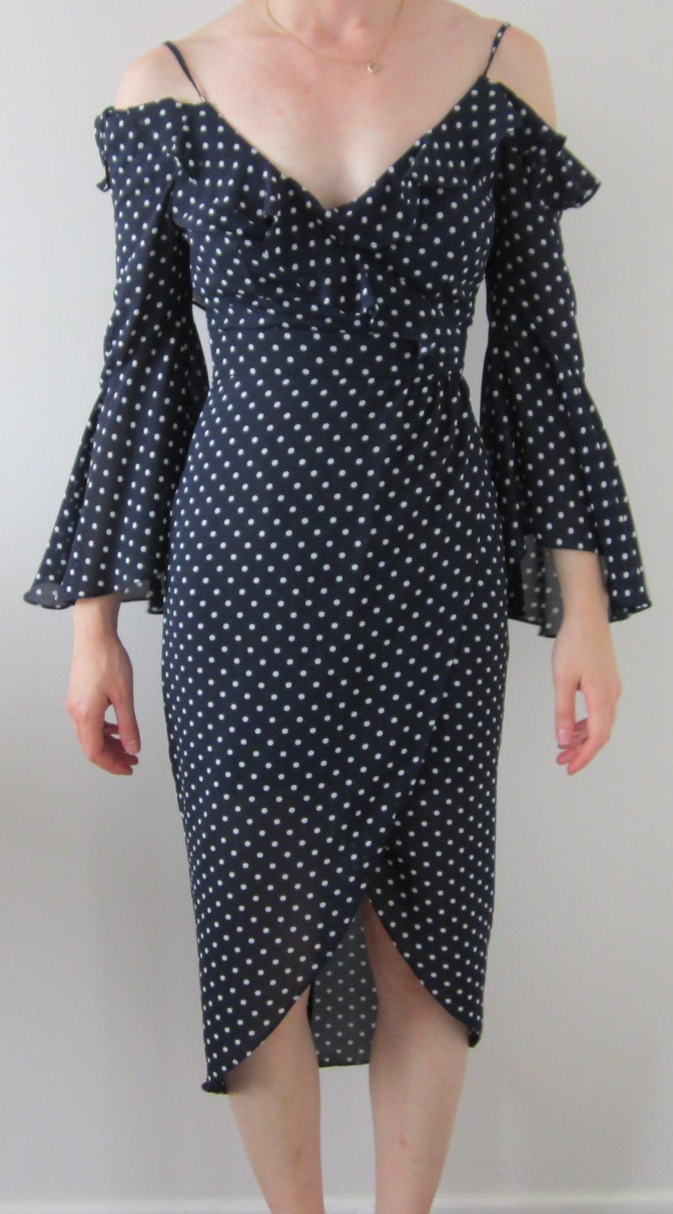 Sheike Alliance Blue Polka Dot Dress Navy 6 photo 3