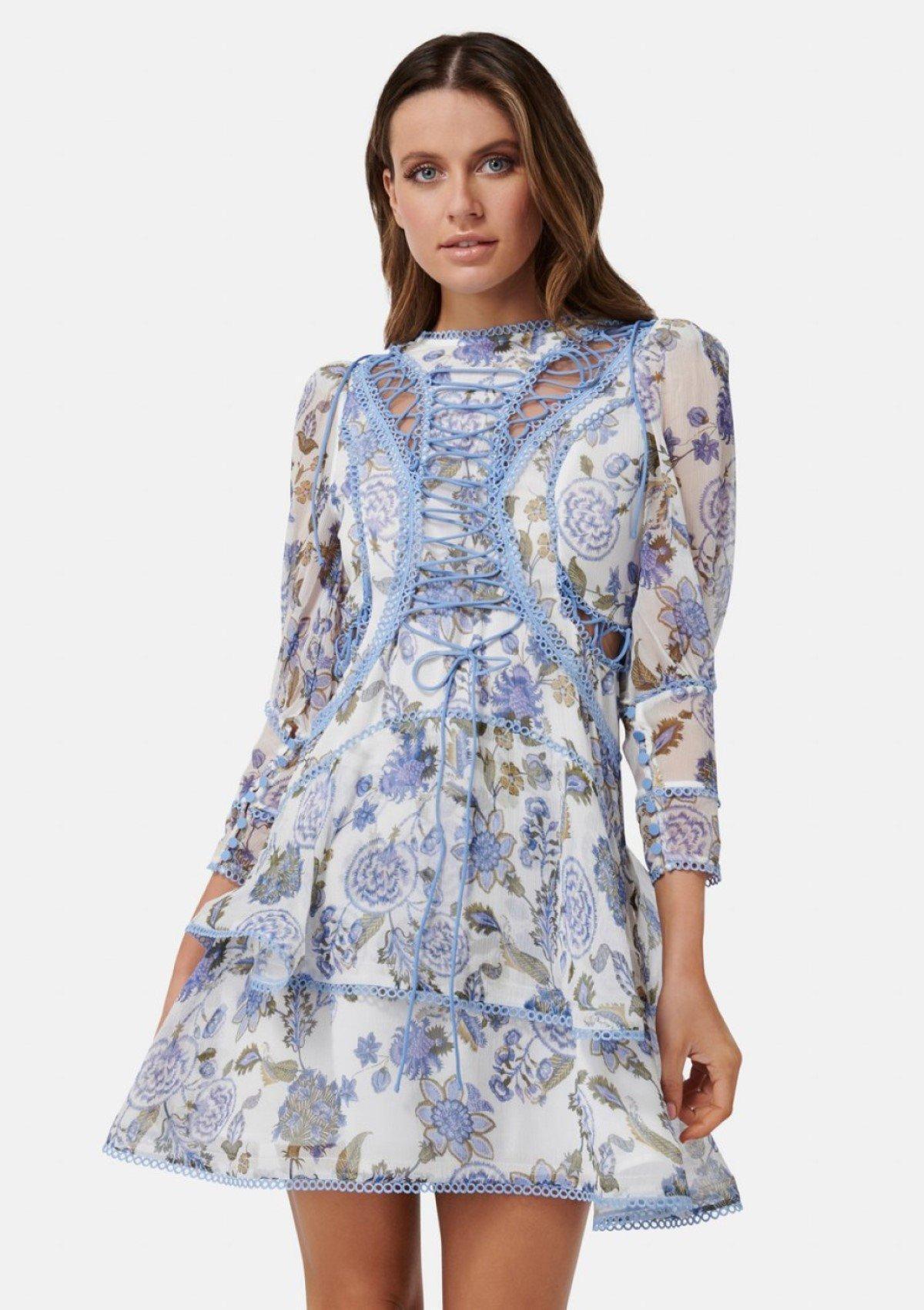 Thurley Bluebell Mini Dress Print Size 8 photo 2