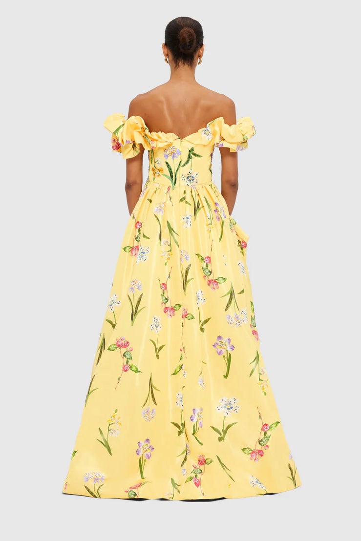 LEO LIN MAXIME VOLUMINOUS GOWN - WILD FLOWER IN SORBET photo 7