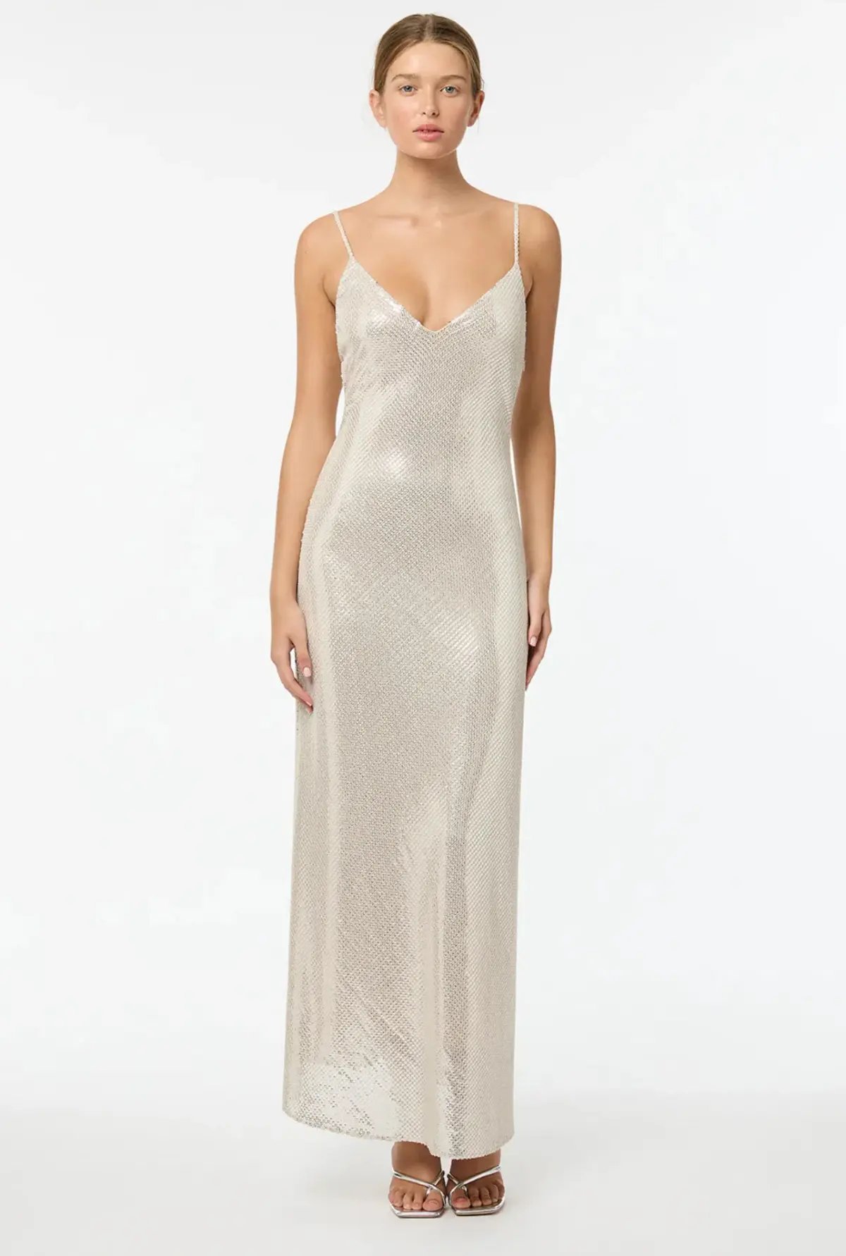Manning Cartell High Voltage Slip Dress Nude Silver Size 8 photo 7