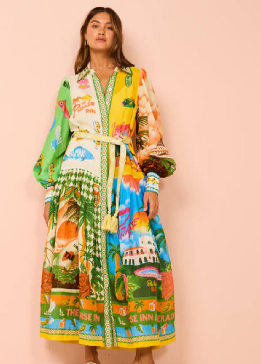 Alemais Paradiso Shirtdress In Multi photo 3