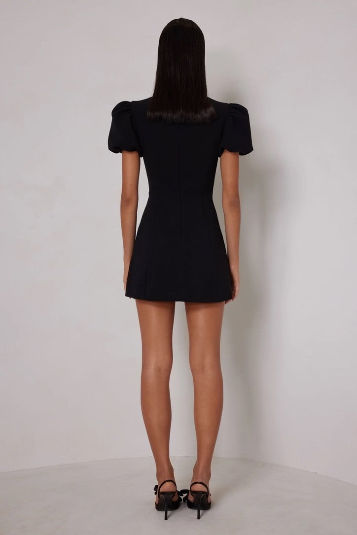 Elle Zeitoune Candice Mini Dress - Black photo 3