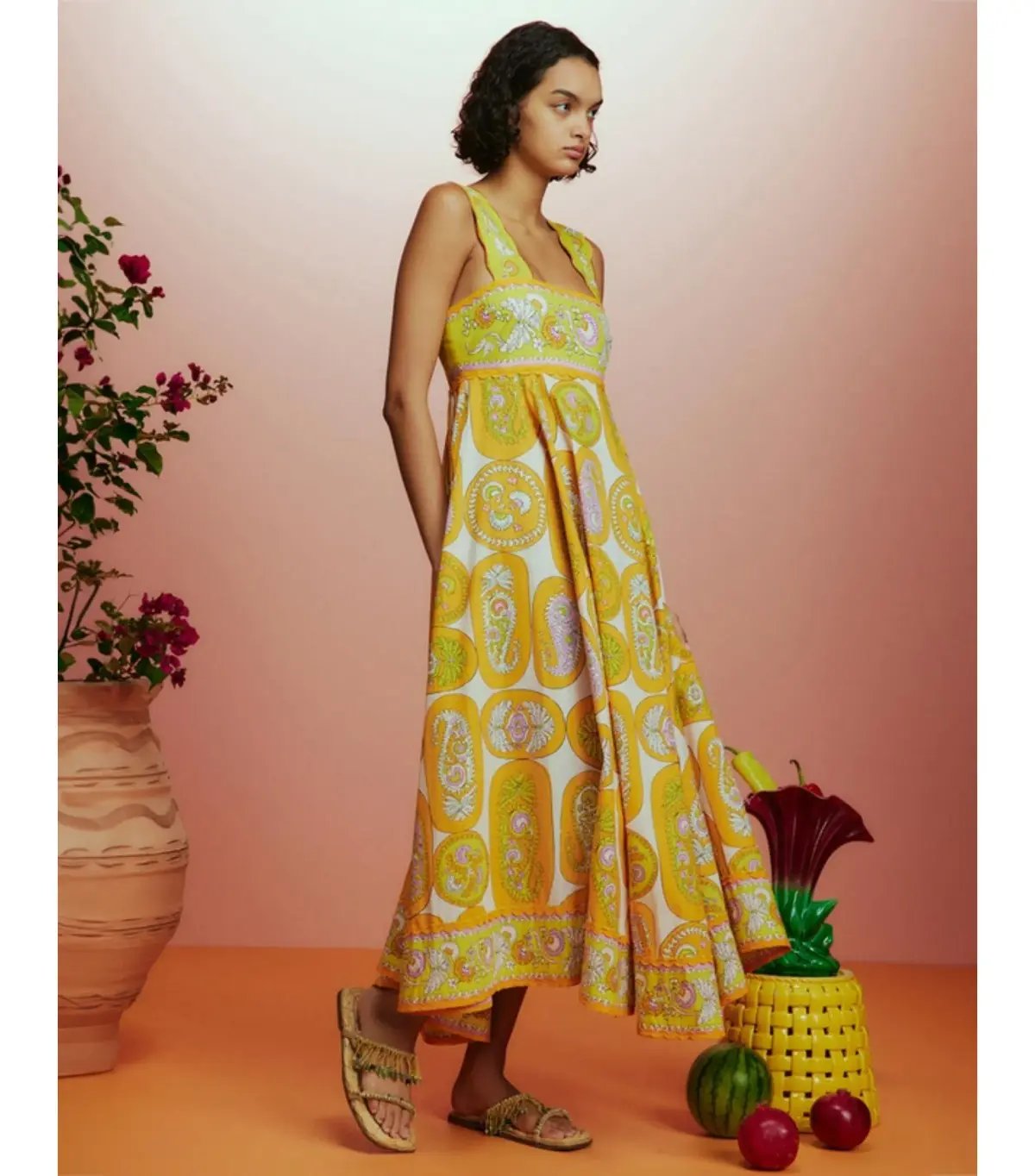 Alemais Diana Summer Dress Yellow Floral Size AU 8 photo 2