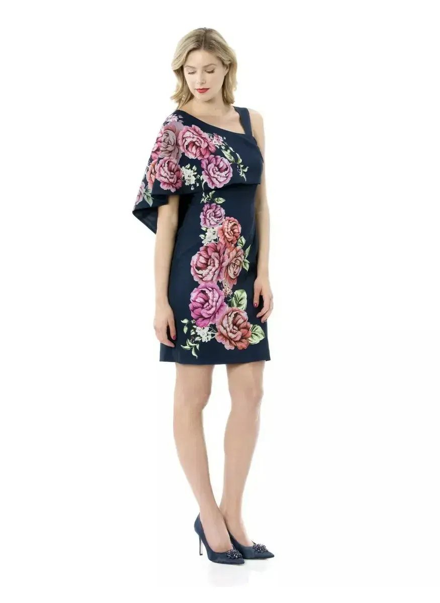 Review Cape Dress Navy Floral Size 12 photo 2