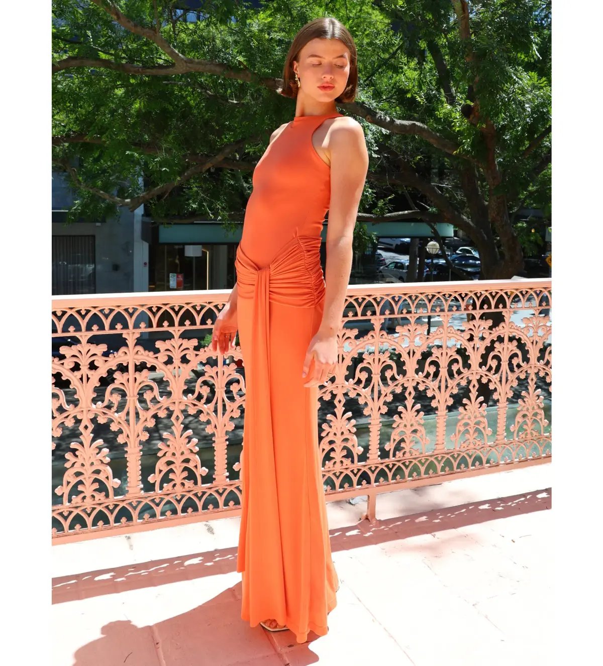 By Nicola Charli Racerback Sarong Dress in Sunset Size S / AU 8 photo 2