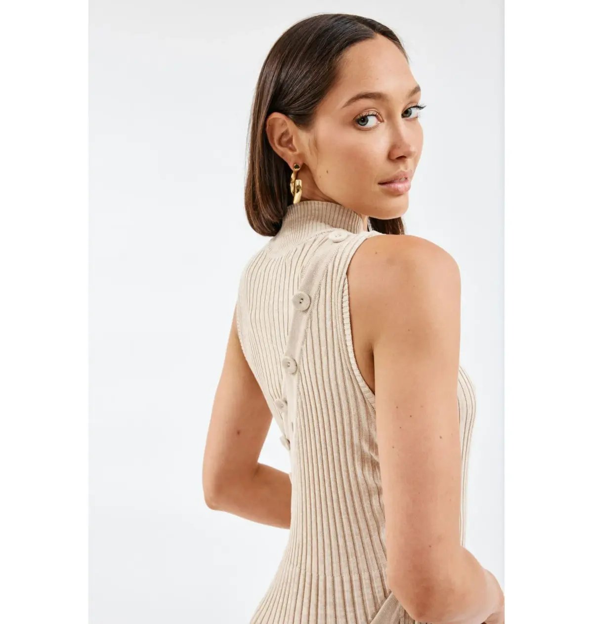 Christopher Esber Deconstruct Marle Spiral Knit Dress Tan Size XS / AU 6 photo 6