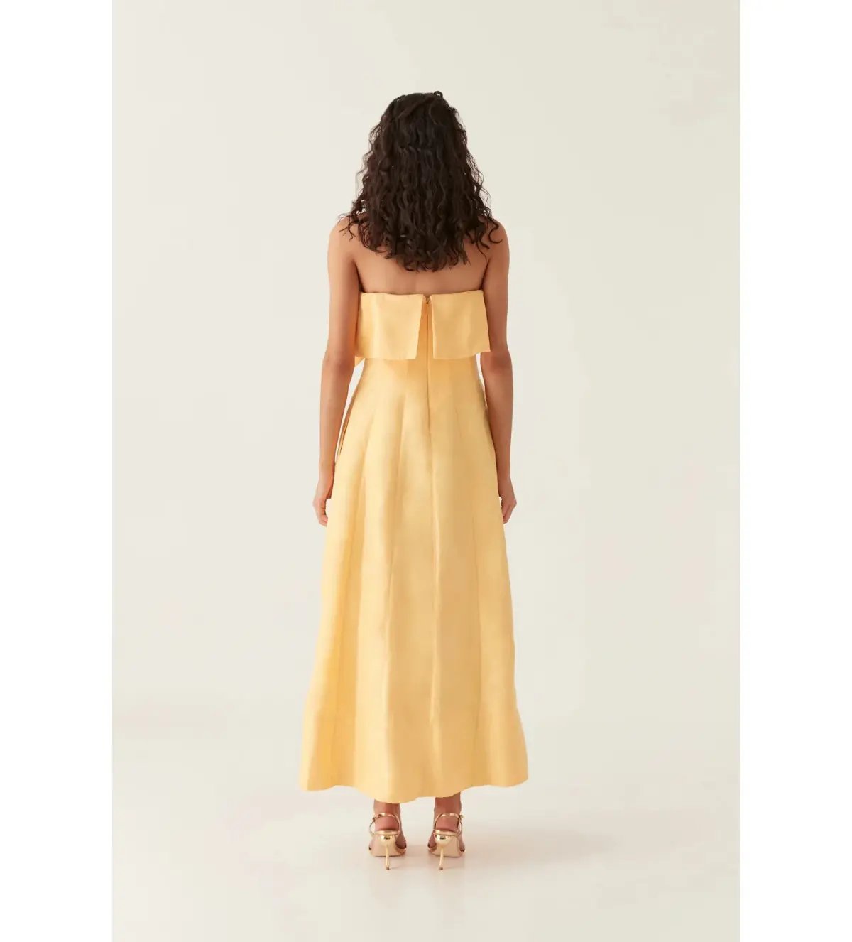 Aje Shallows Strapless Gown Marigold Yellow Size AU 10 photo 4