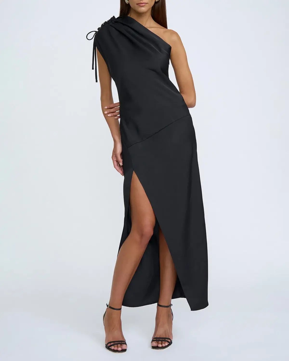 By Johnny One Shoulder Jasmine Dress Black Size 10 photo 4