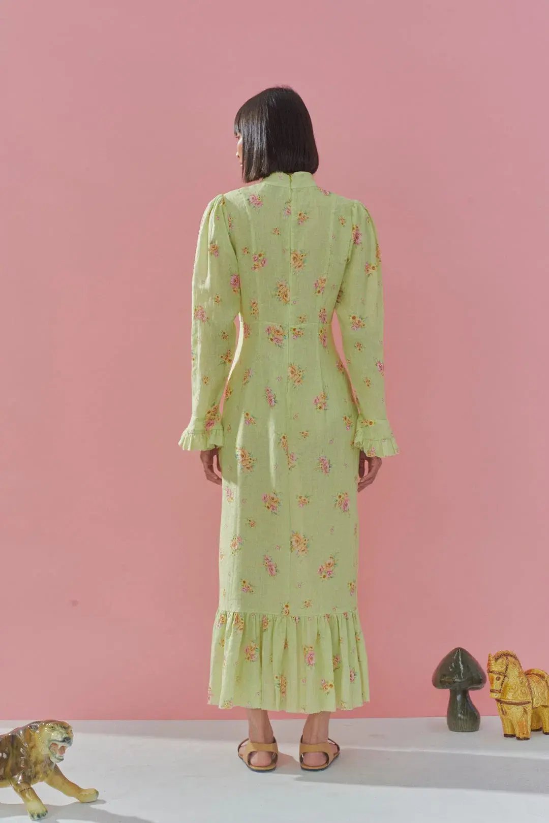 Alémais Clementine Midi Dress Green Size AU 12 photo 2