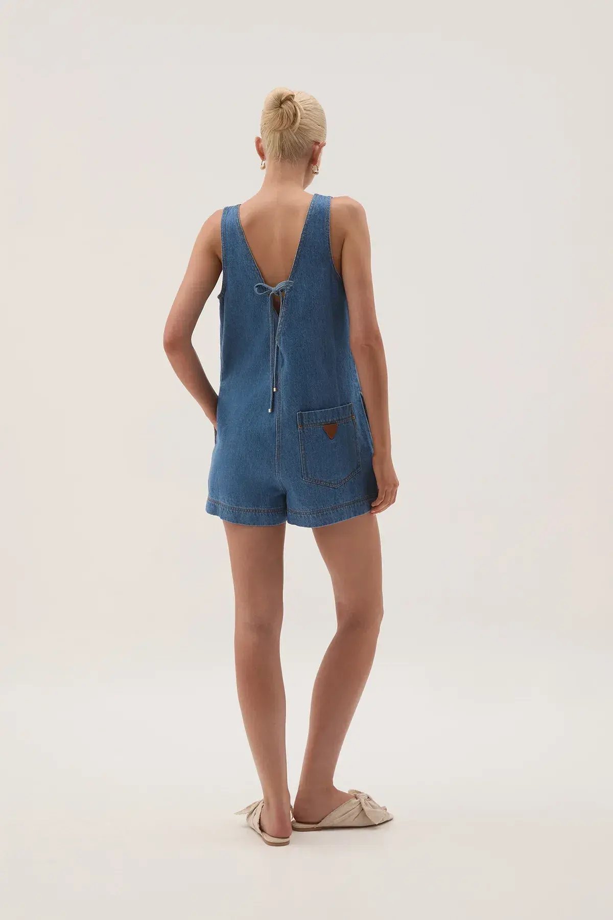 Aje Sunray Denim Playsuit Blue Size 10 photo 5
