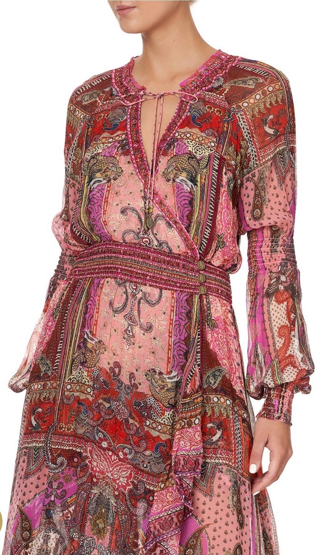 Camilla Lotus Lovers Blouson Sleeve Wrap Dress Size XL / AU 16 photo 6