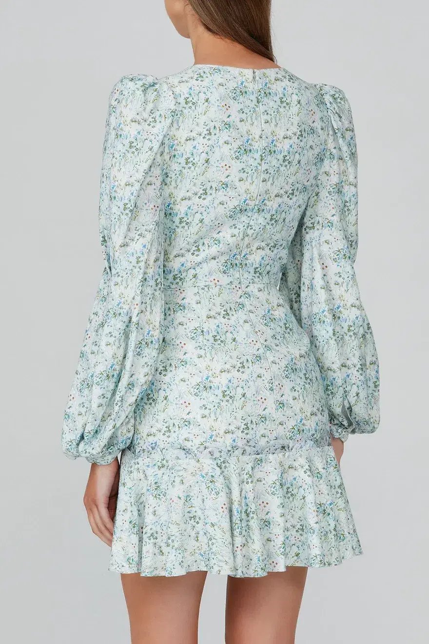 Acler Dixon Mini Dress Blue Fields Size AU 12 photo 3
