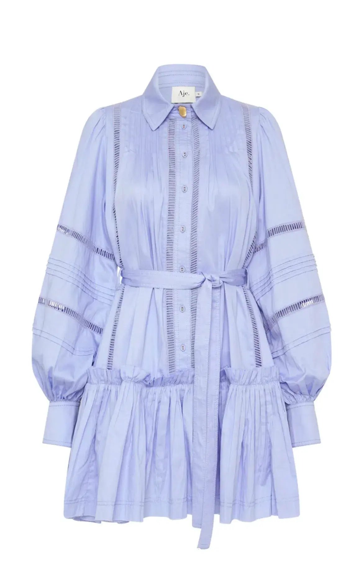 Aje Elodie Ladder Trim Mini Dress Cool Lavender Size 14 photo 6