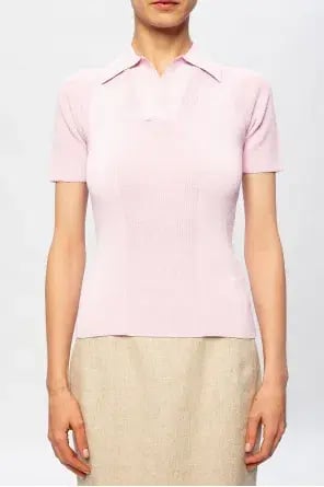 Jacquemus Ribbed Polo Top With Open Back Pink Size 32 / AU 4 photo 2